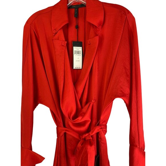 BCBG Maxazria Diane Red Shirt Dress Size S Long Sleeve NWT $248 - Picture 15 of 15